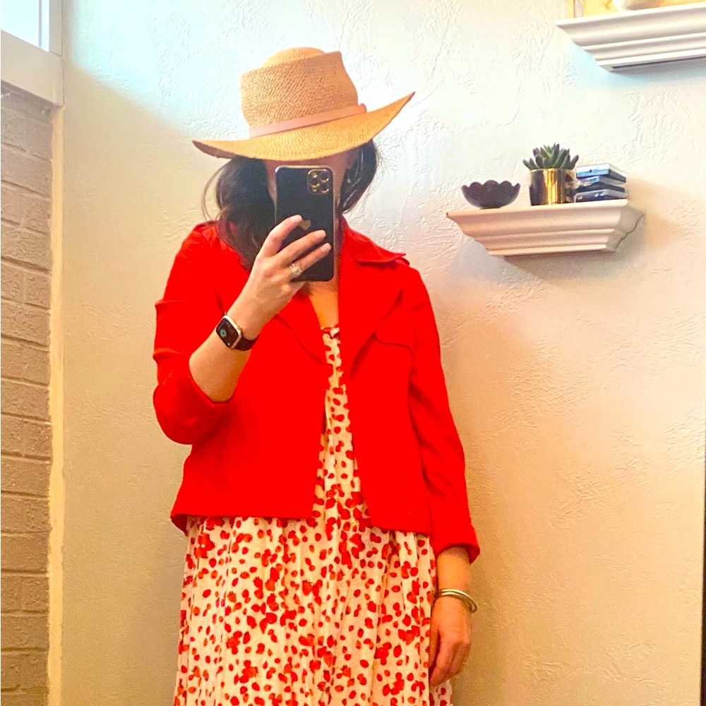 Ann Taylor XSmall light weight jacket in bright red